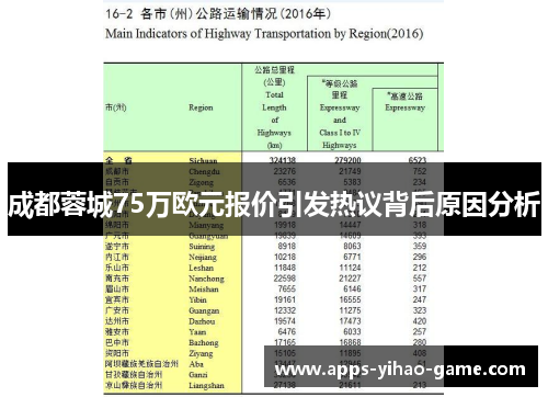 成都蓉城75万欧元报价引发热议背后原因分析