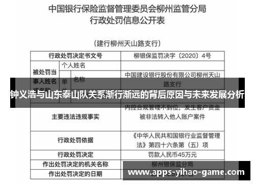 钟义浩与山东泰山队关系渐行渐远的背后原因与未来发展分析